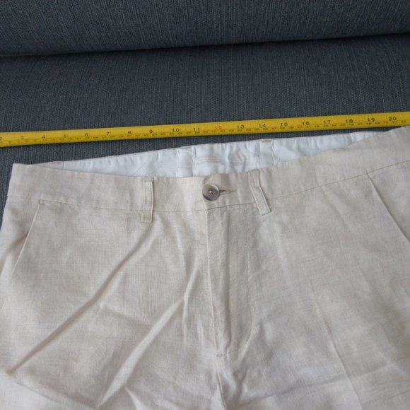 Old Navy 100% Linen Made in Vietnam Size 34 Tan Shorts - Picture 13 of 16